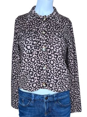 Joie Leopard Print Button Up Cardigan Jacket Sz M NWT